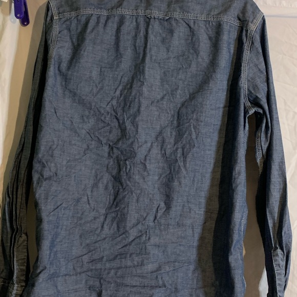 American Eagle Men’s Denim Button Up Medium - Picture 2 of 3